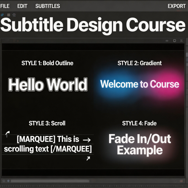 Video Subtitle Production Bootcamp